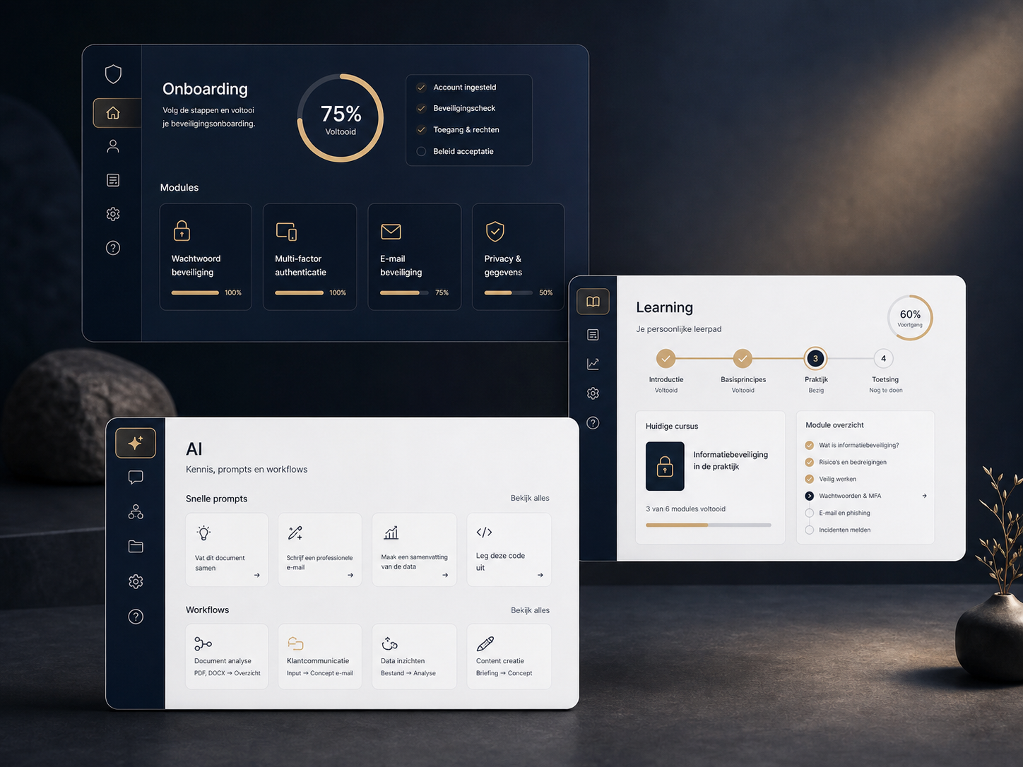 Overzicht van onboarding, learning en AI-oplossingen